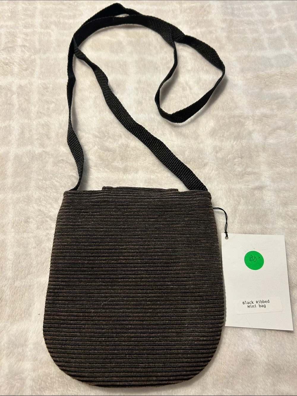 Tabby Handbags Black Textured Crossbody Bag, Small, NWT